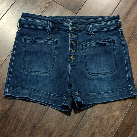 Pilcro by Anthropologie High Rise Slim Button Fly Denim Shorts SIZE 31 - Picture 1 of 6